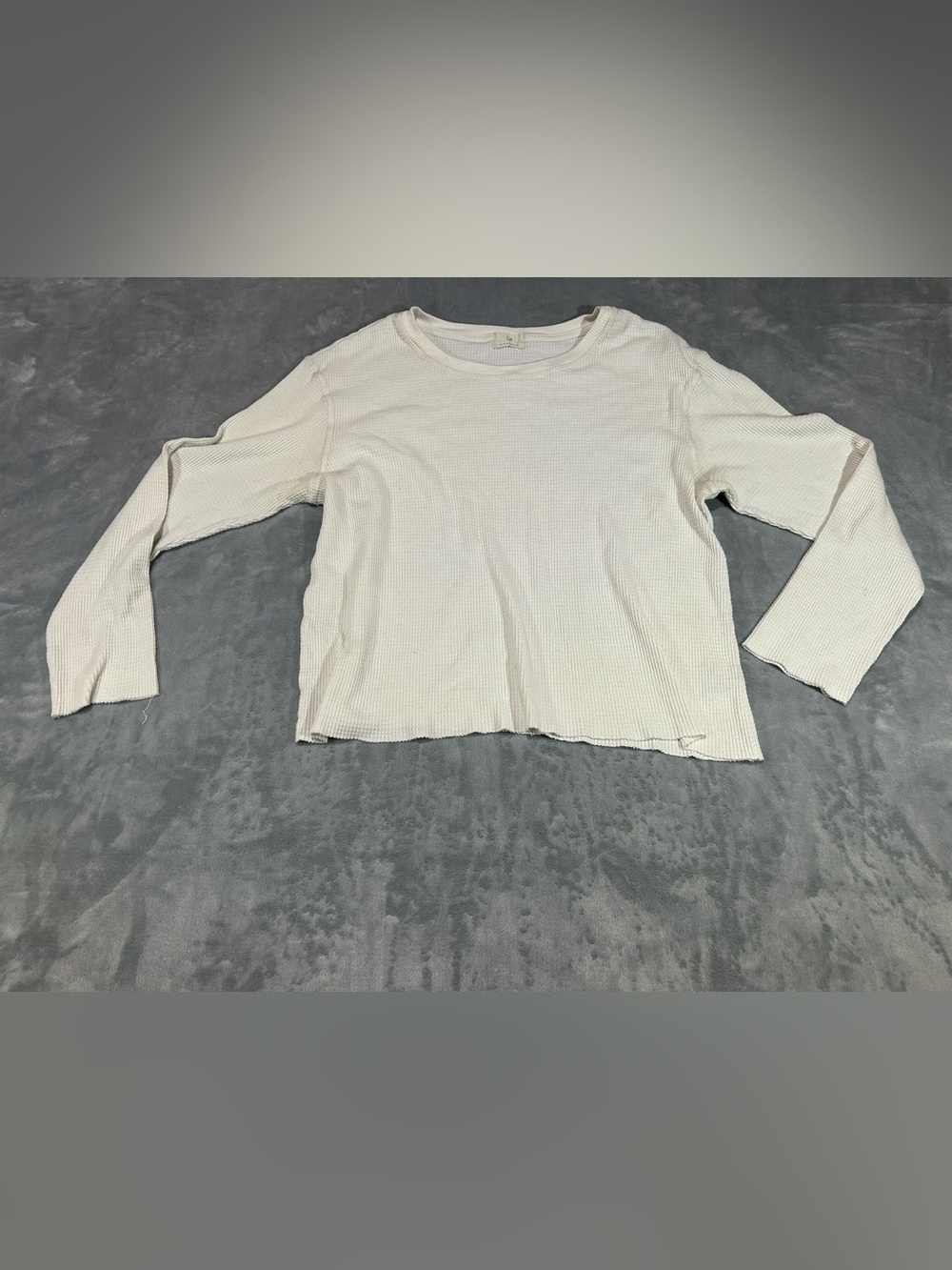T. La by Anthropologie basic waffle knit cream long sleeve shirt-XL